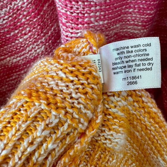 Lane Bryant Wms 18/20 Pink Orange Open Front Knit Cardigan Colorful - Picture 10 of 12